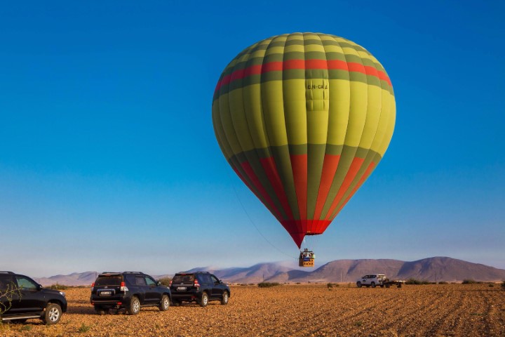 Moroccan berbers roaming, hot air balloon ride in marrakech